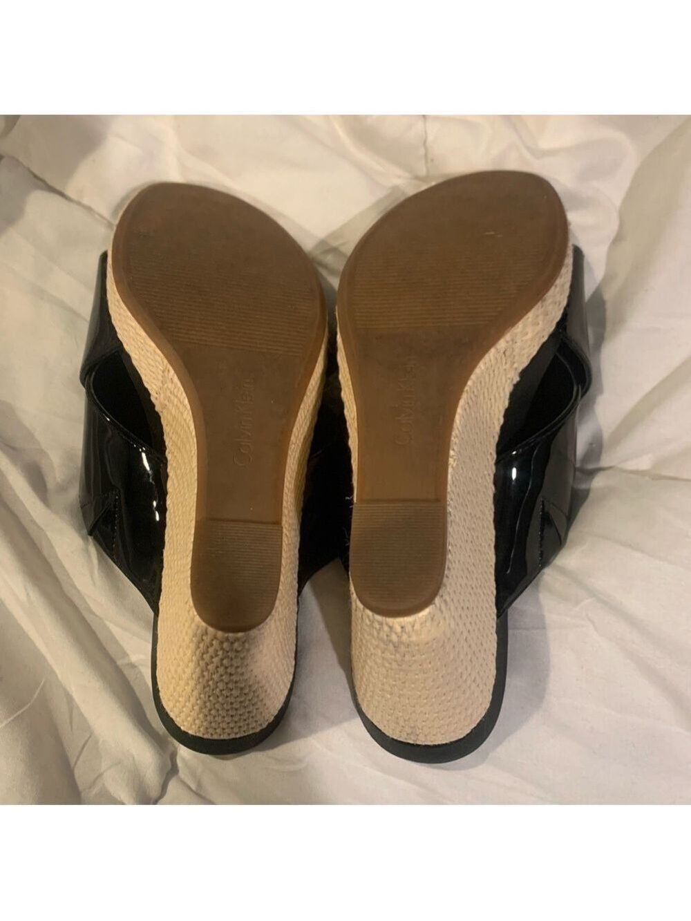 CALVIN KLEIN Jaclyn Black Platform Sandal Open Toes size 8 - Picture 7 of 7